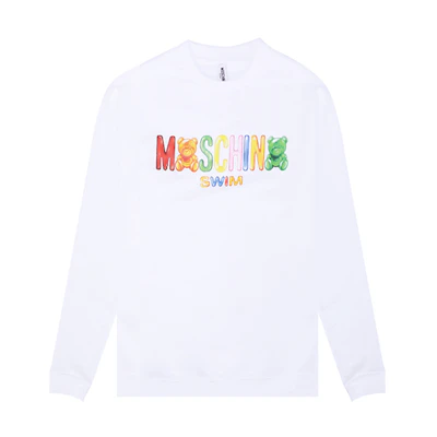 MOSCHINO SS21 Gummy Bear Logo Pullover Cartoon Sweatshirt White () 3T1701-2318-0001