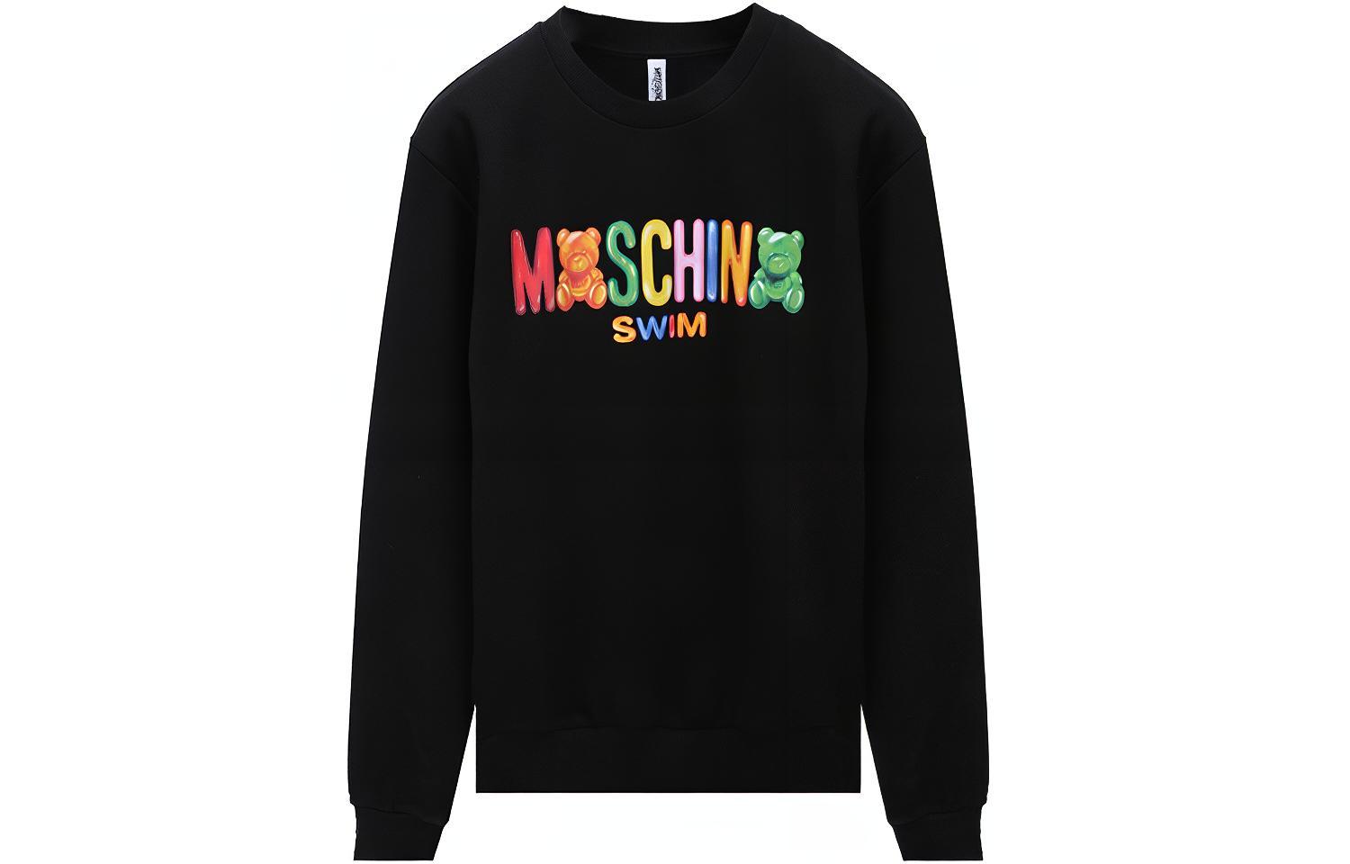 MOSCHINO SS21 Gummy Bear Print Pullover Sweatshirt Black Fashion 3-B1701-2318-0555