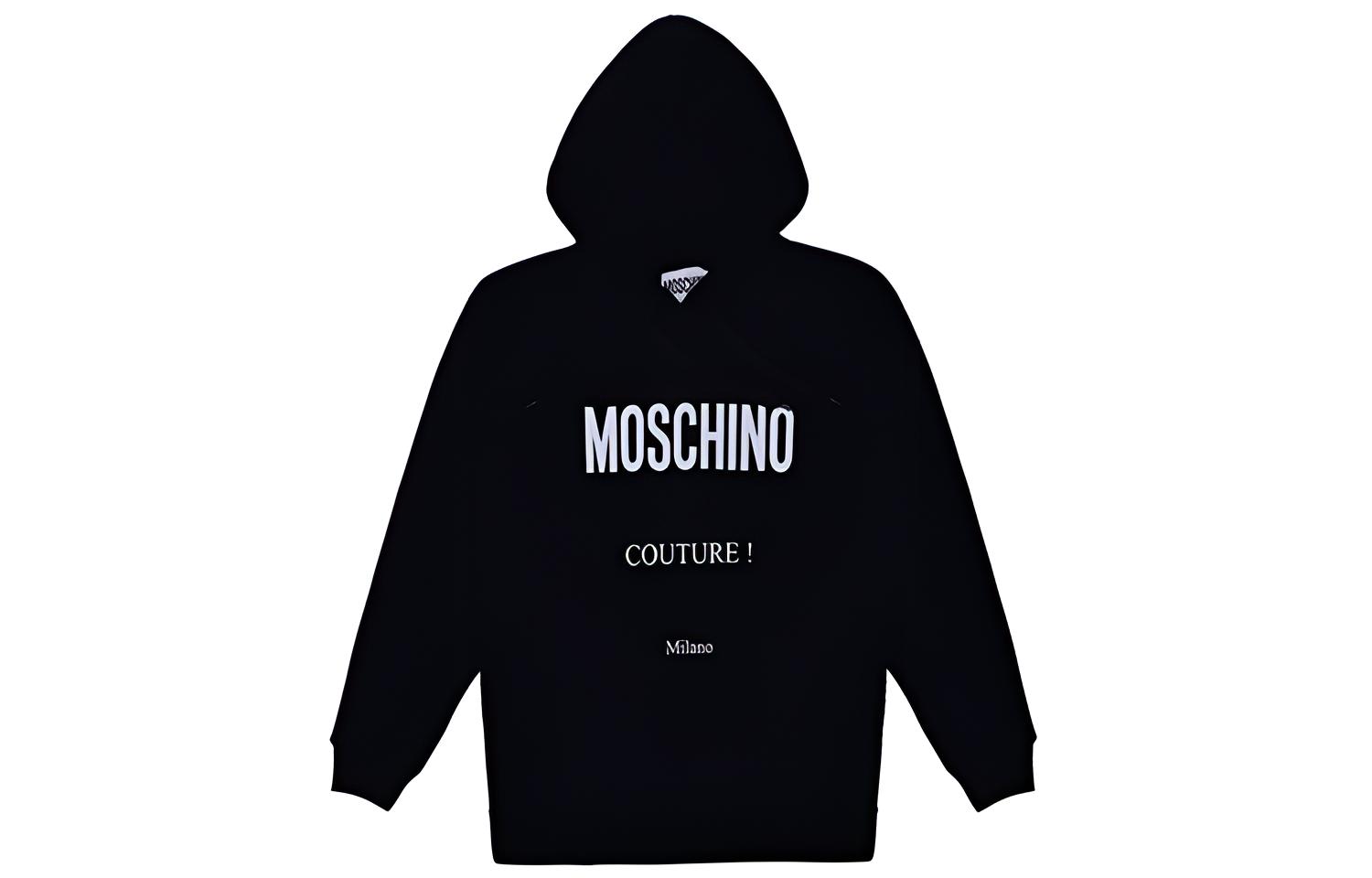 MOSCHINO SS21 Logo Hoodie Black Long Sleeve Pullover Z-A1701-5227-1555