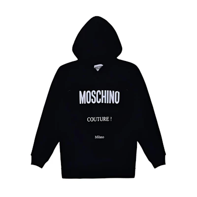 MOSCHINO SS21 Logo Hoodie Black Long Sleeve Pullover Z-A1701-5227-1555