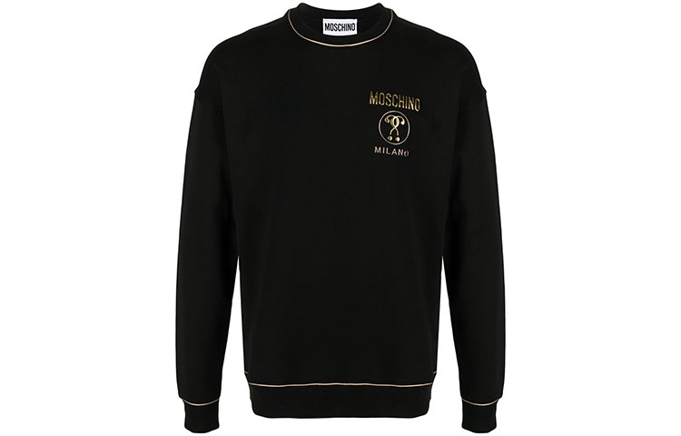 MOSCHINO SS21 Logo Letter Print Crewneck Sweatshirt Black 17772-027A-1555