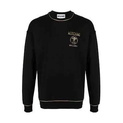 MOSCHINO SS21 Logo Letter Print Crewneck Sweatshirt Black 17772-027A-1555