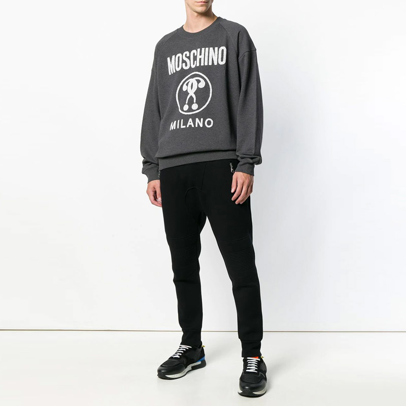 Lookbook MOSCHINO SS21 Logo Sequin Crewneck Sweatshirt Kelabu 1702-5227-1516