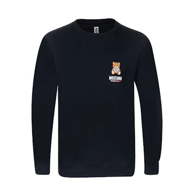 Moschino SS21 Teddy Bear Graphic Pullover Sweatshirt Black A1811-8126-0555