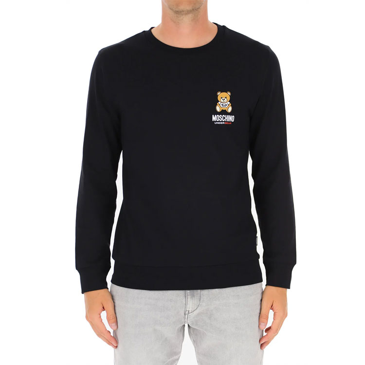 Purchase Moschino SS21 Teddy Bear Graphic Pullover Sweatshirt Black A1811-8126-0555