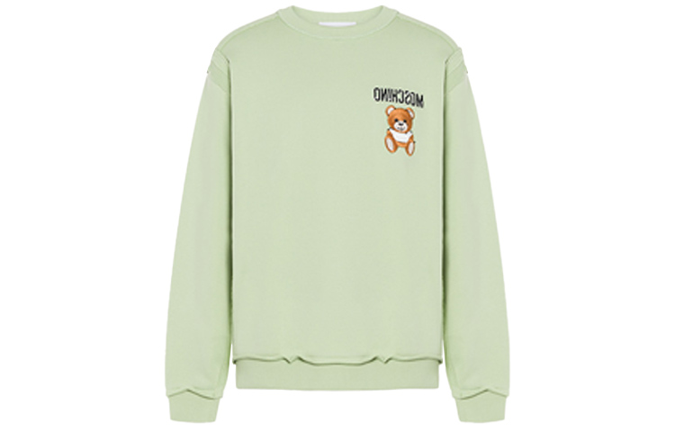 MOSCHINO SS21 Teddy Bear Print Crewneck Sweatshirt Green 1774-0227-1400