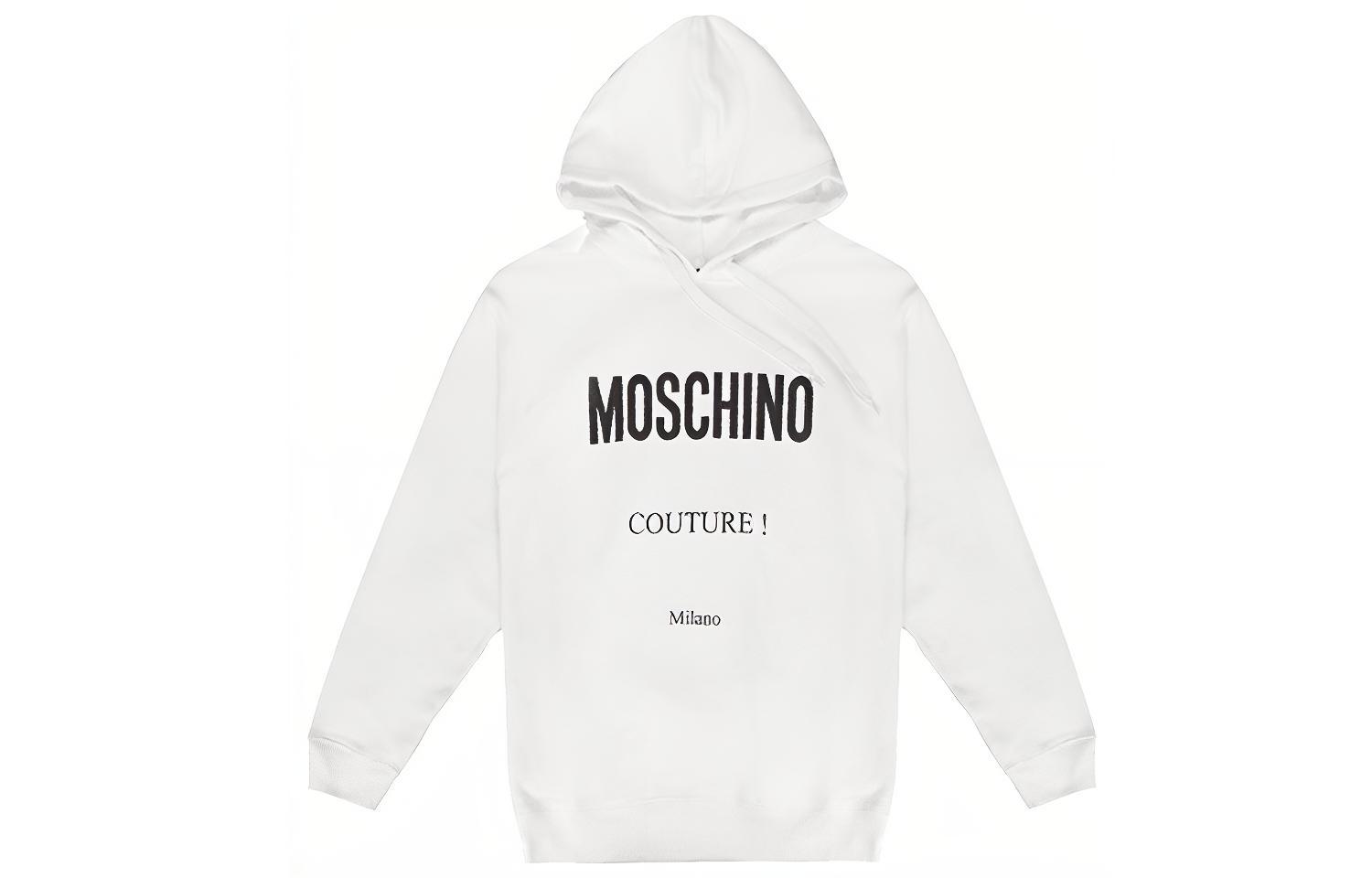 MOSCHINO SS21 White Hoodie with Logo Lettering Z-A1701-5227-1002
