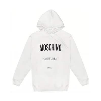 MOSCHINO SS21 White Hoodie with Logo Lettering Z-A1701-5227-1002