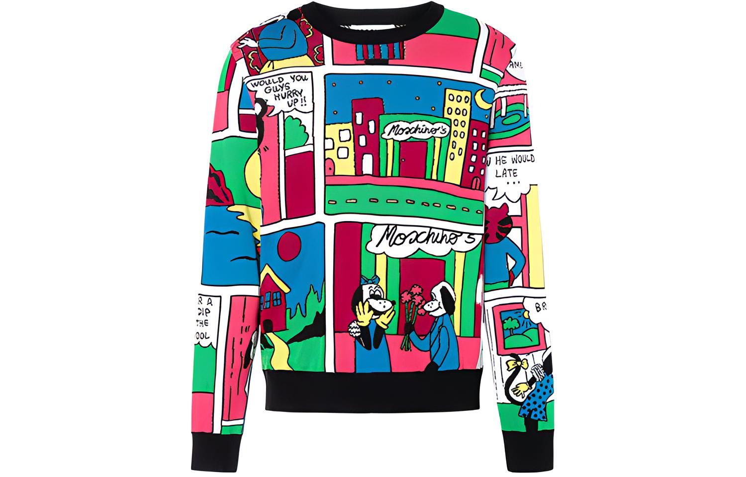 MOSCHINO SS22 All-Over Print Crewneck Sweatshirt Multicolor () A091-6020-322P