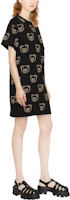 Purchase MOSCHINO SS22 全版泰迪印花黑色短袖圓領連身裙。 V0495-5401-1555