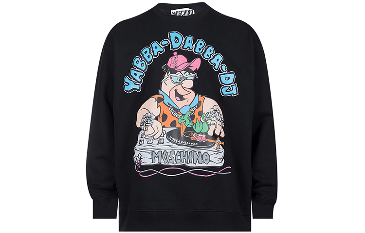 Moschino SS22 Black Cartoon Letter Print Loose Fit Sweatshirt B1799-6028-1555