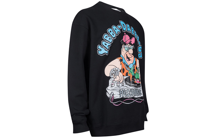 Shop Moschino SS22 黑色卡通字母印花寬鬆版型長袖上衣 B1799-6028-1555