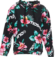 Moschino SS22 Black Floral Print Long Sleeve Hoodie 1712-2027-1555 Moschino SS22 Black Floral Print Long Sleeve Hoodie 1712-2027-1555