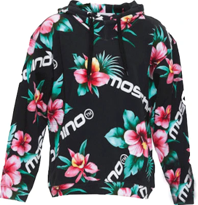 Moschino SS22 Black Floral Print Long Sleeve Hoodie 1712-2027-1555 Buy Moschino SS22 Black Floral Print Long Sleeve Hoodie 1712-2027-1555