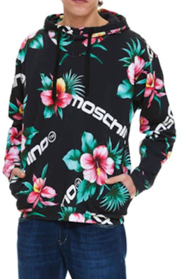 Moschino SS22 Black Floral Print Long Sleeve Hoodie 1712-2027-1555 Lookbook Moschino SS22 Black Floral Print Long Sleeve Hoodie 1712-2027-1555