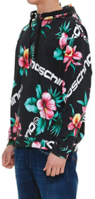 Moschino SS22 Black Floral Print Long Sleeve Hoodie 1712-2027-1555 Purchase Moschino SS22 Black Floral Print Long Sleeve Hoodie 1712-2027-1555