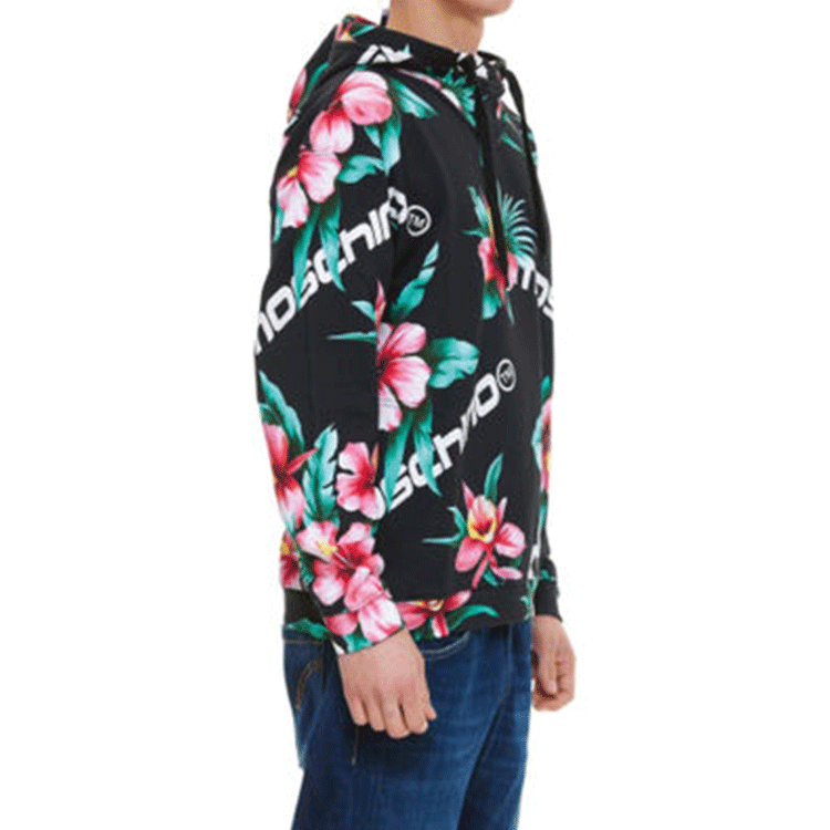 Details for Moschino SS22 Black Floral Print Long Sleeve Hoodie 1712-2027-1555