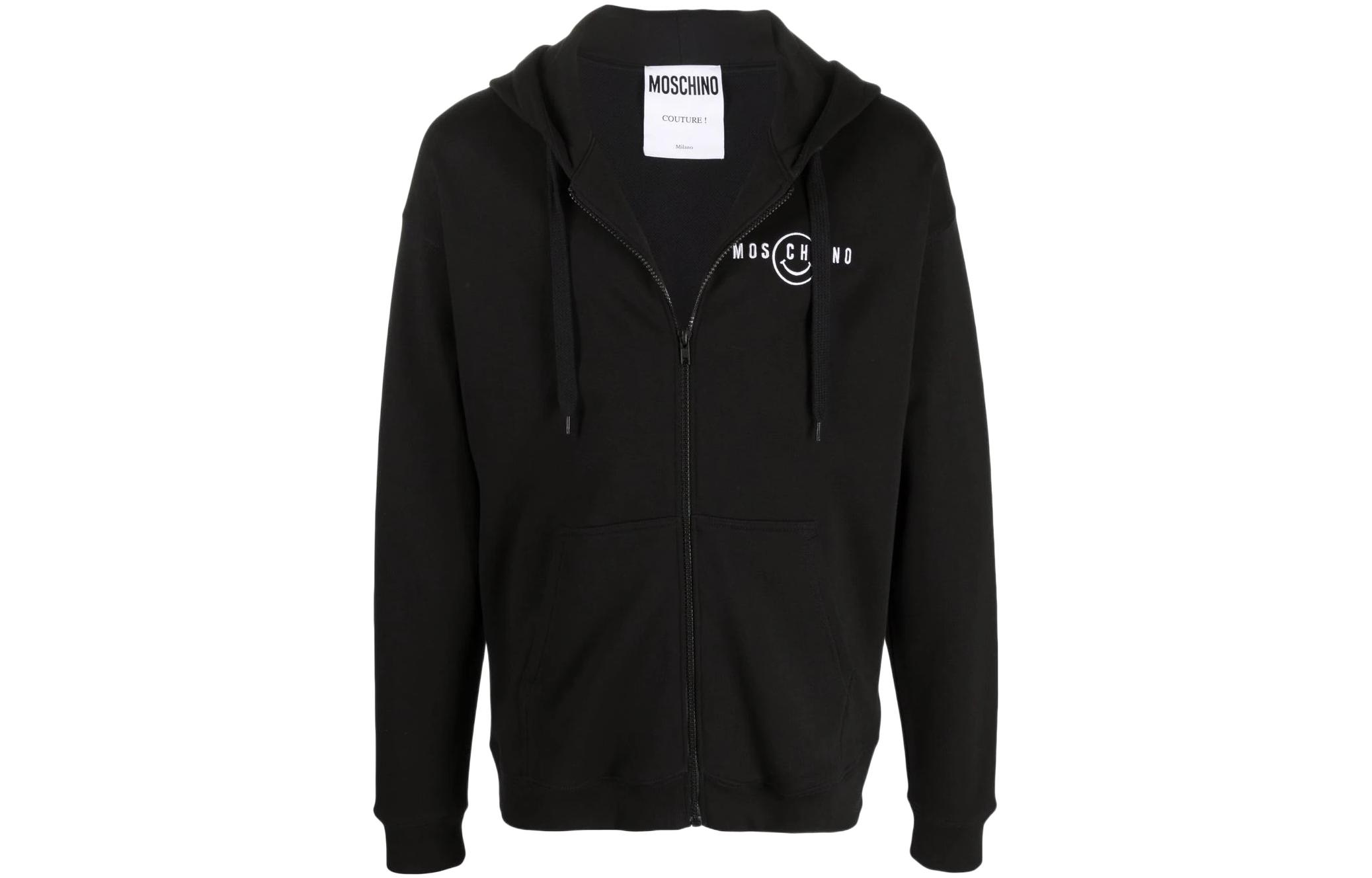 MOSCHINO SS22 Black Zip-Up Hoodie Jacket J1719-2028-1555