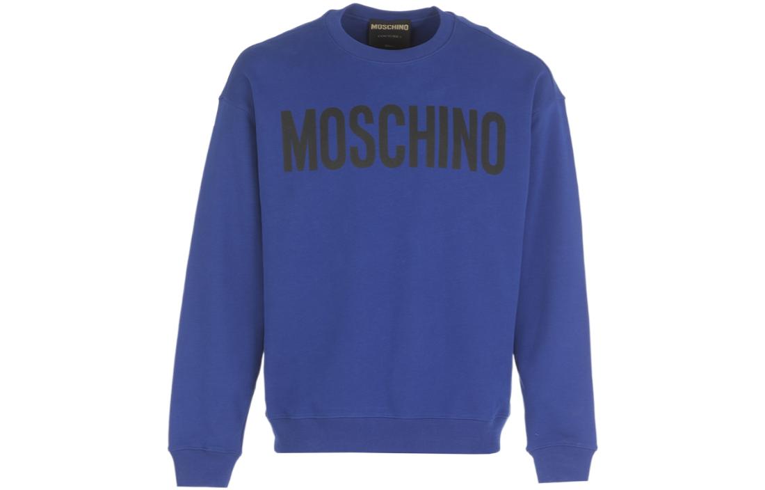 Order Moschino SS22 Blue Logo Print Crewneck Pullover Sweatshirt A1701-0228-1296