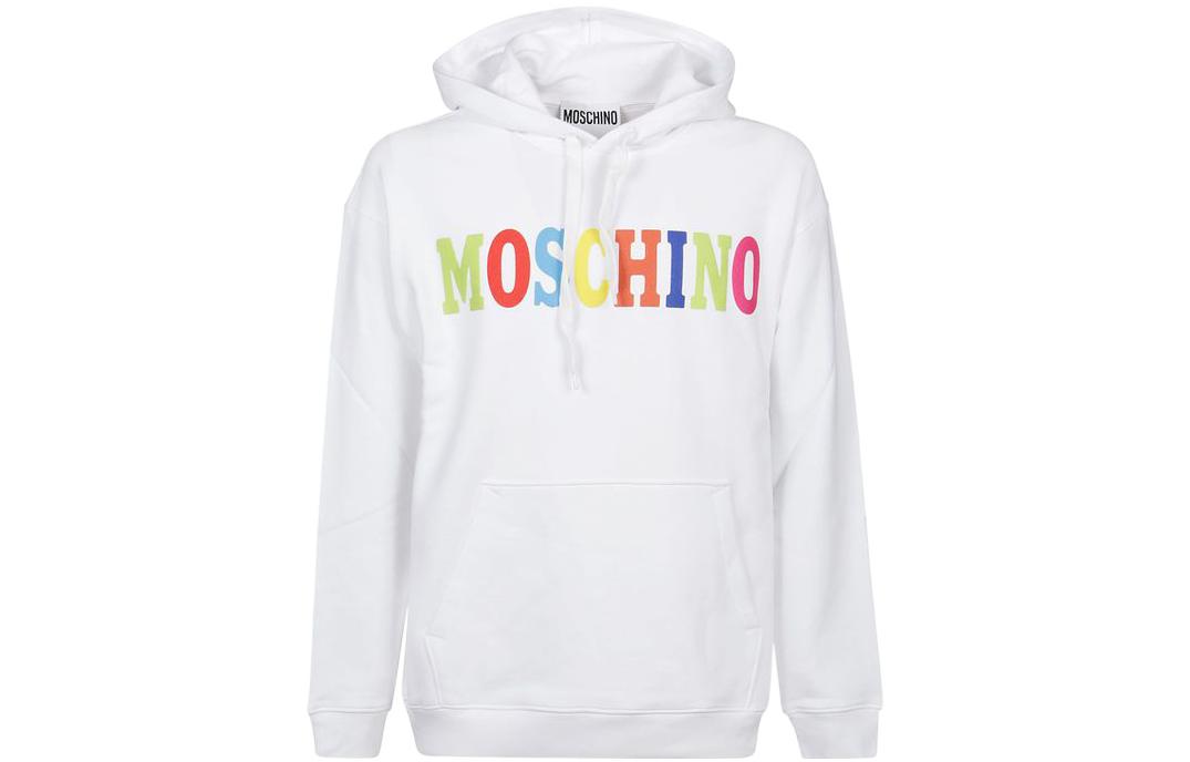 MOSCHINO SS22 Colorful Logo Hoodie White - Fashion Apparel 1709-0228-1001