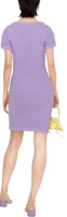 Shop MOSCHINO SS22 紫色仿羊毛飾鈕直筒連衣裙 A0489-5506-0247