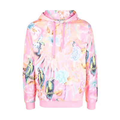 MOSCHINO SS22 Graphic Print Drawstring Hoodie Men’s Purple Red V1702-2315-1208
