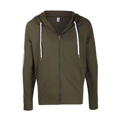 MOSCHINO SS22 Green Logo Print Side Detail Hoodie A1707-8102-0430