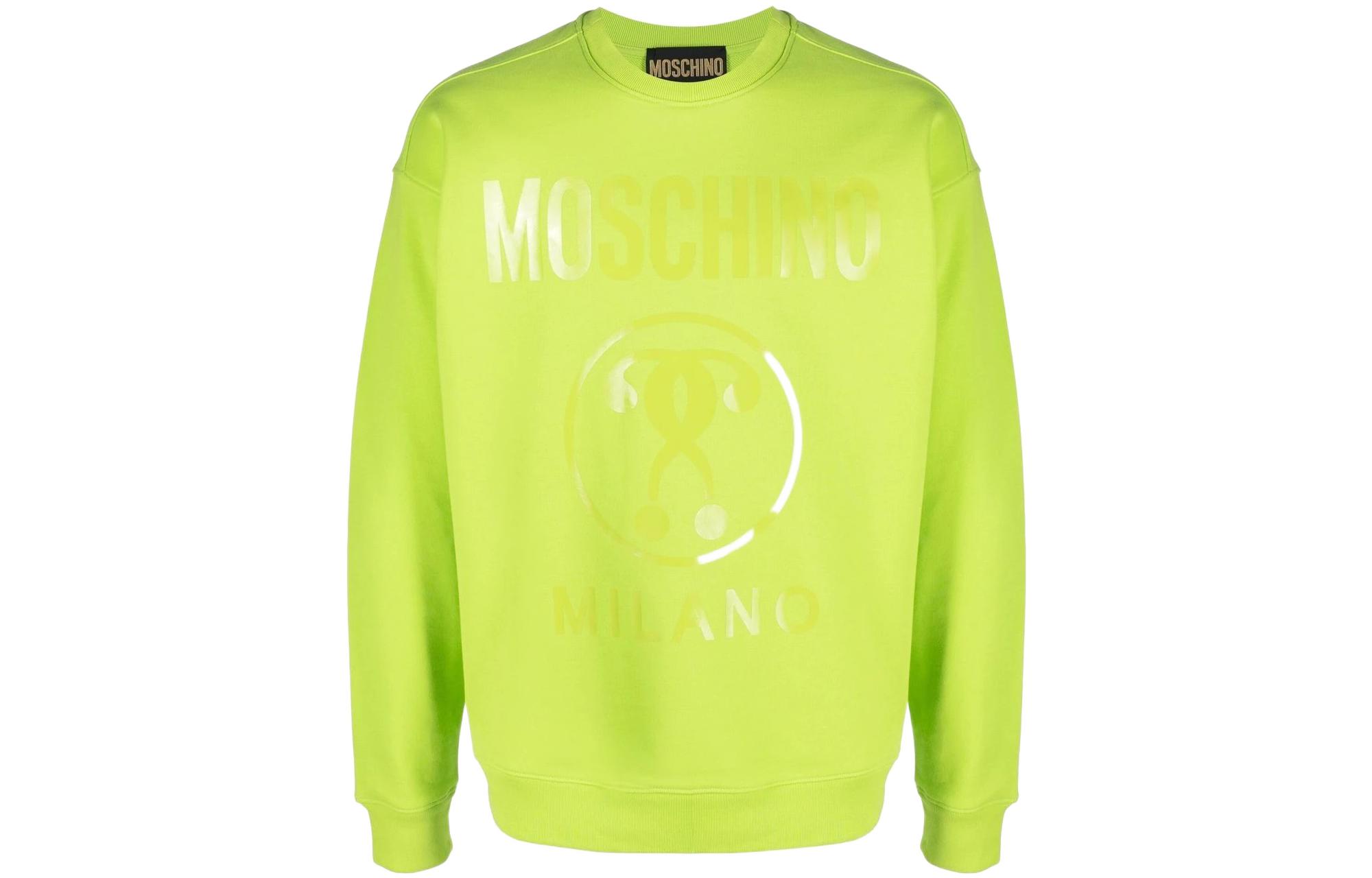 MOSCHINO SS22 Logo Print Green Crewneck Sweatshirt Long Sleeve A1702-2028-0419