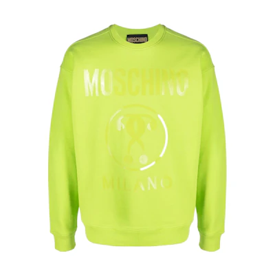 MOSCHINO SS22 Logo Print Green Crewneck Sweatshirt Long Sleeve A1702-2028-0419