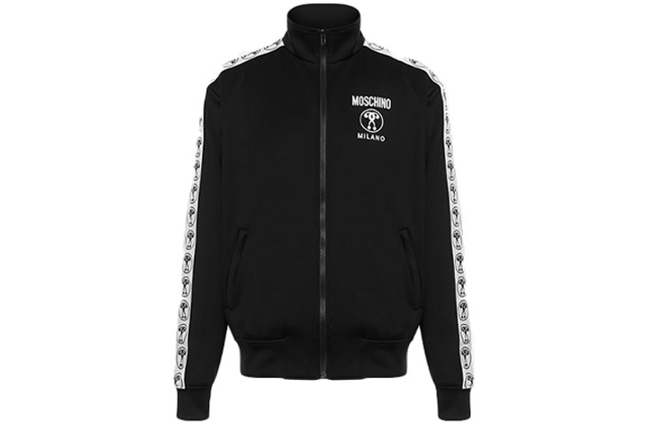 MOSCHINO SS22 Logo Print Tape Track Jacket Black J170520-2922P-1555