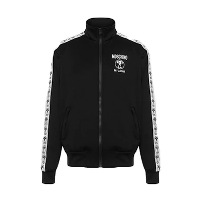 MOSCHINO SS22 Logo Print Tape Track Jacket Black J170520-2922P-1555