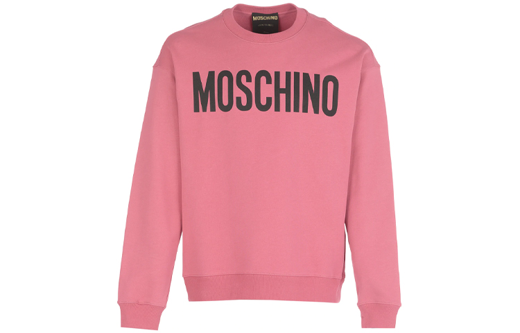 MOSCHINO SS22 Pink Letter Print Crewneck Long Sleeve Sweatshirt Men A1701-0228-1206