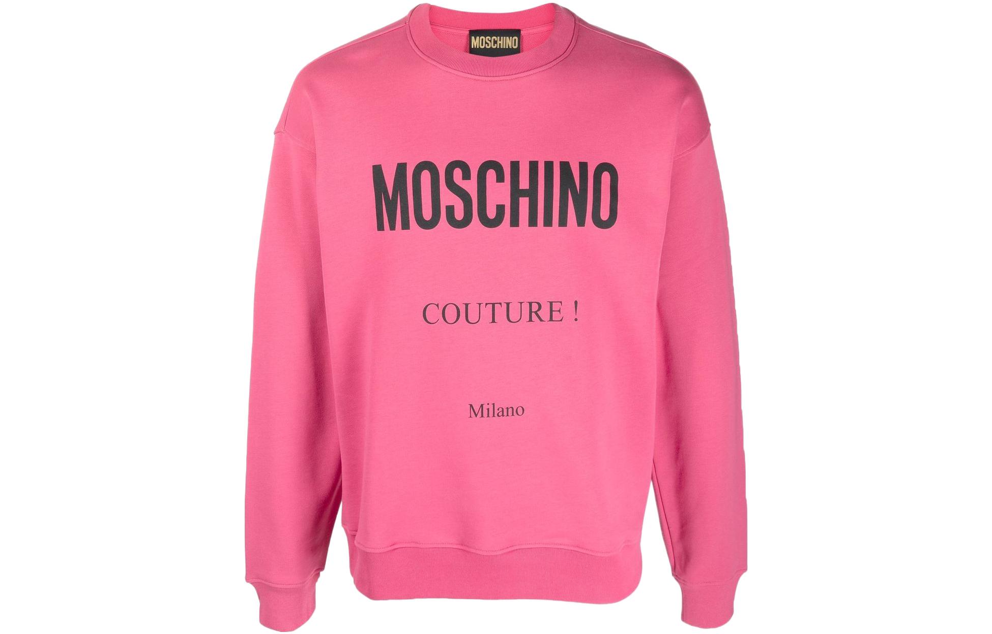 MOSCHINO SS22 Pink Pullover Sweatshirt with Casual Letter Print A1705-0228-1206