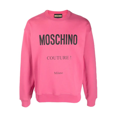 MOSCHINO SS22 Pink Pullover Sweatshirt with Casual Letter Print A1705-0228-1206