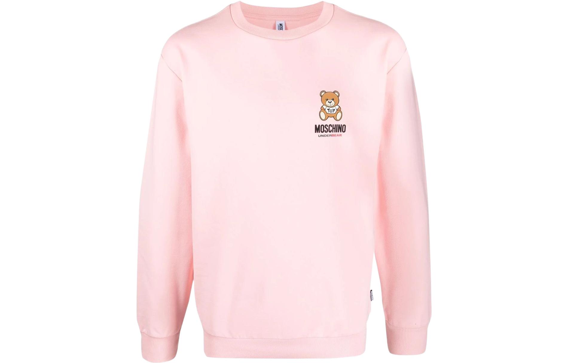 MOSCHINO SS22 Pink Teddy Bear Graphic Crewneck Sweatshirt A1719-8102-0227