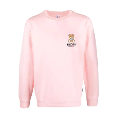 MOSCHINO SS22 Pink Teddy Bear Graphic Crewneck Sweatshirt A1719-8102-0227