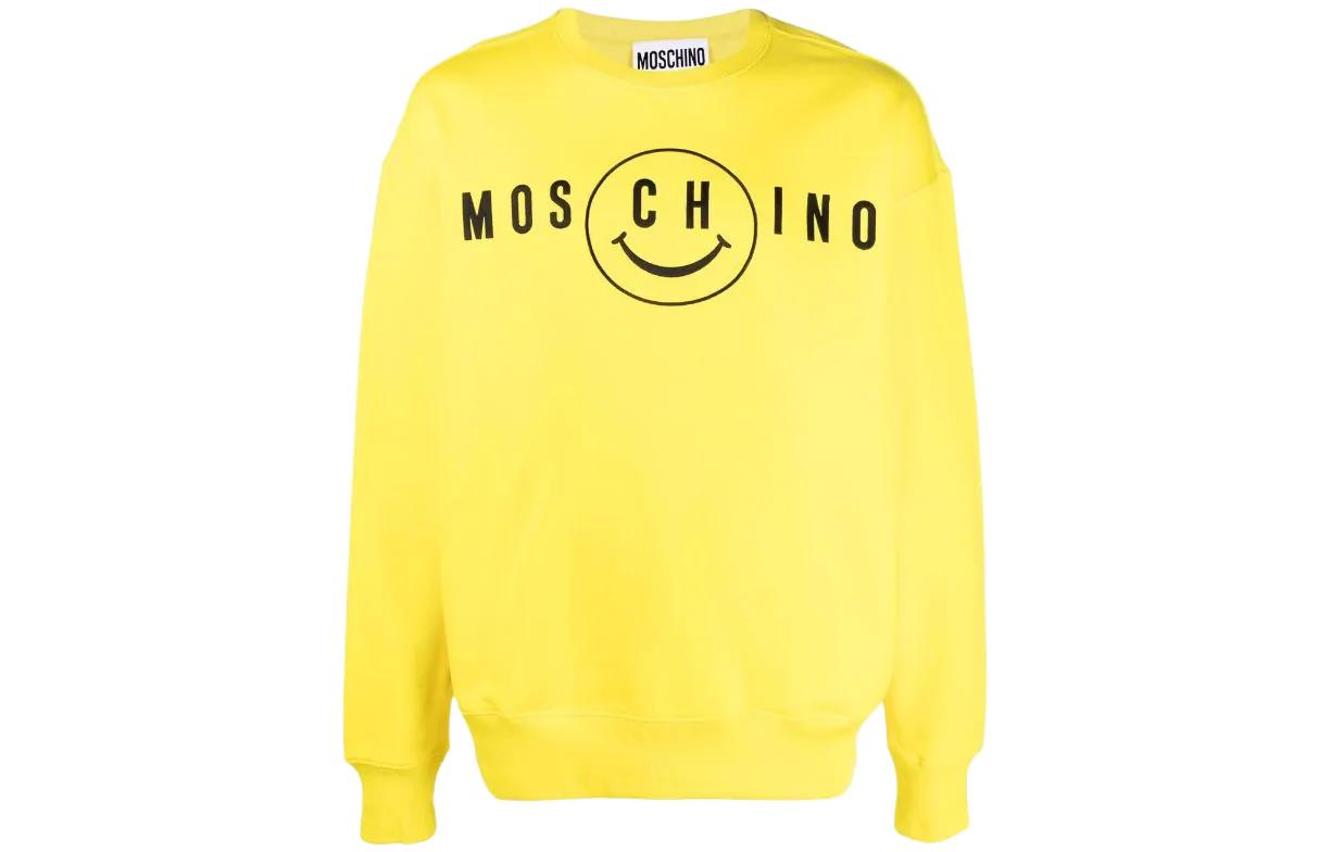 MOSCHINO SS22 Smiley Face Print Sweatshirt Yellow J1709-2028-1033