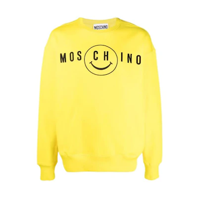 MOSCHINO SS22 Smiley Face Print Sweatshirt Yellow J1709-2028-1033