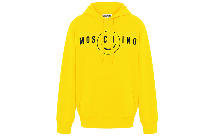 MOSCHINO SS22 Smiley Logo Embroidered Hoodie Yellow () J1708202822P-1033