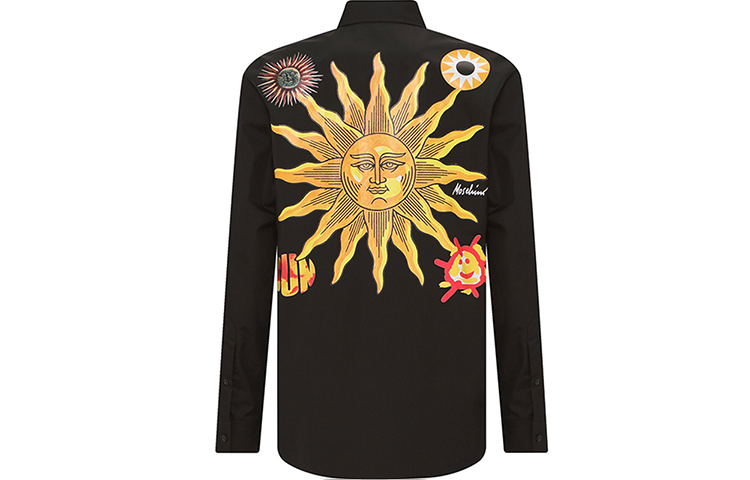 Lookbook MOSCHINO SS22 男士太陽印花黑色長袖襯衫 J0212-2035-1555