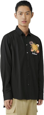 MOSCHINO SS22 男士太陽印花黑色長袖襯衫 J0212-2035-1555 Shop MOSCHINO SS22 男士太陽印花黑色長袖襯衫 J0212-2035-1555