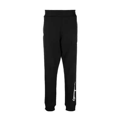 MOSCHINO SS23 Black Elastic Waist Slim Fit Jogger Pants J0359-7028-1555