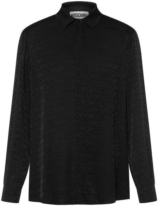 moschino-ss-23-black-solid-color-logo-jacquard-long-sleeve-shirt-a0203-2649-0555