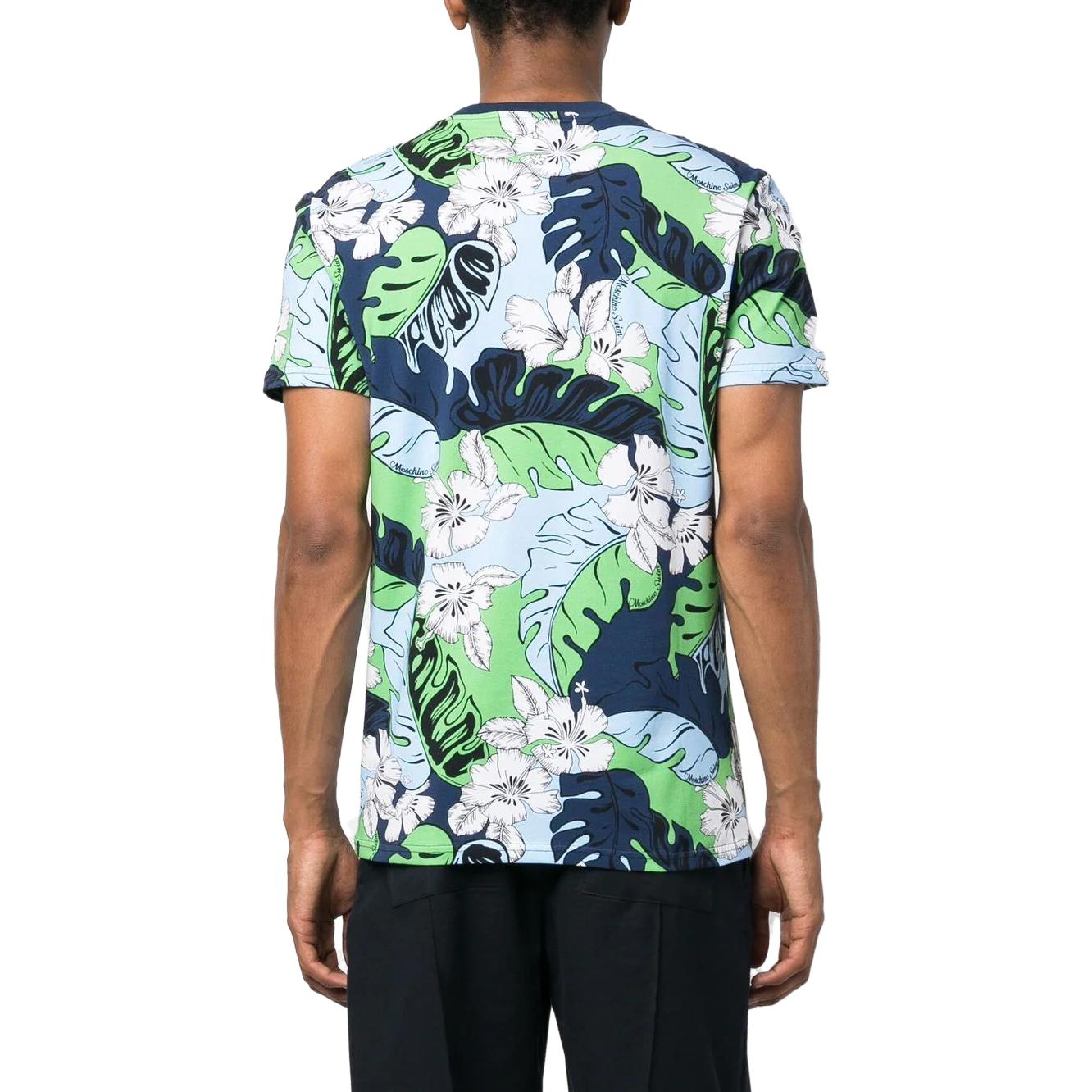 Shop MOSCHINO SS23 花卉印花棉短袖T恤 多色 A0701-9413-1305