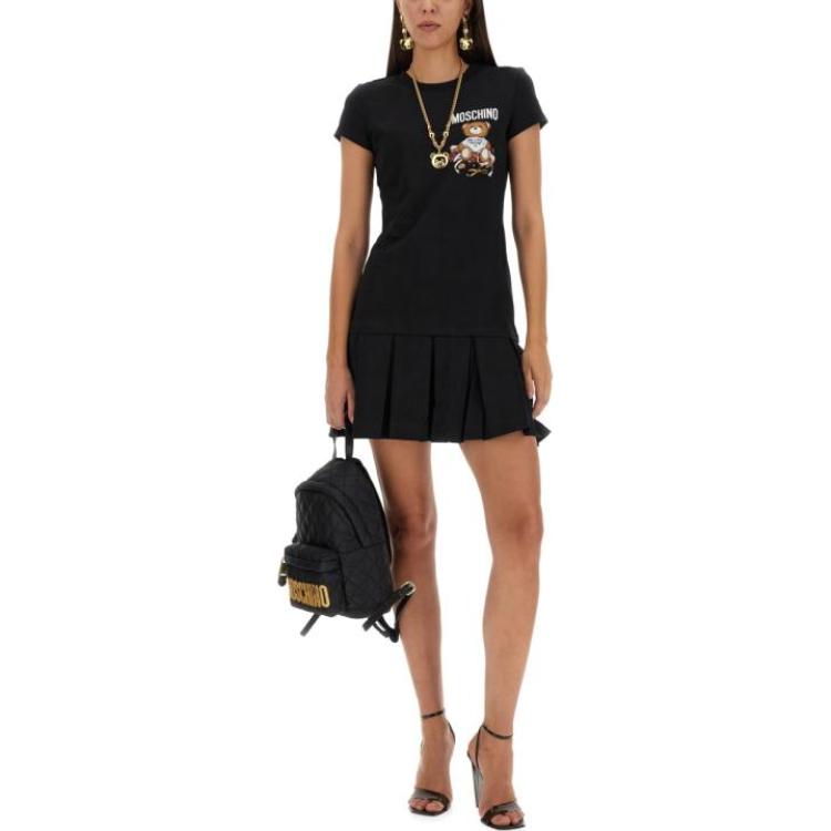Lookbook 모스키노 SS23 블랙 크롭 반소매 크루넥 원피스 0 46655411555