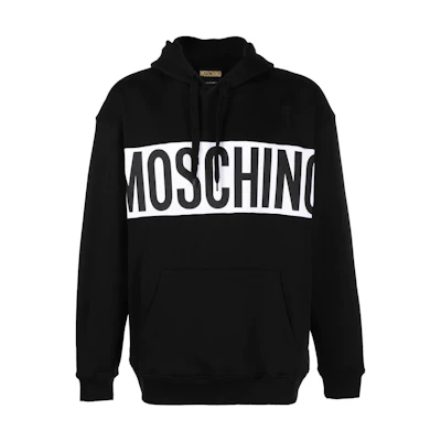 MOSCHINO SS23 Black Hoodie with Logo Print and Letter Design A1730-2028-4555