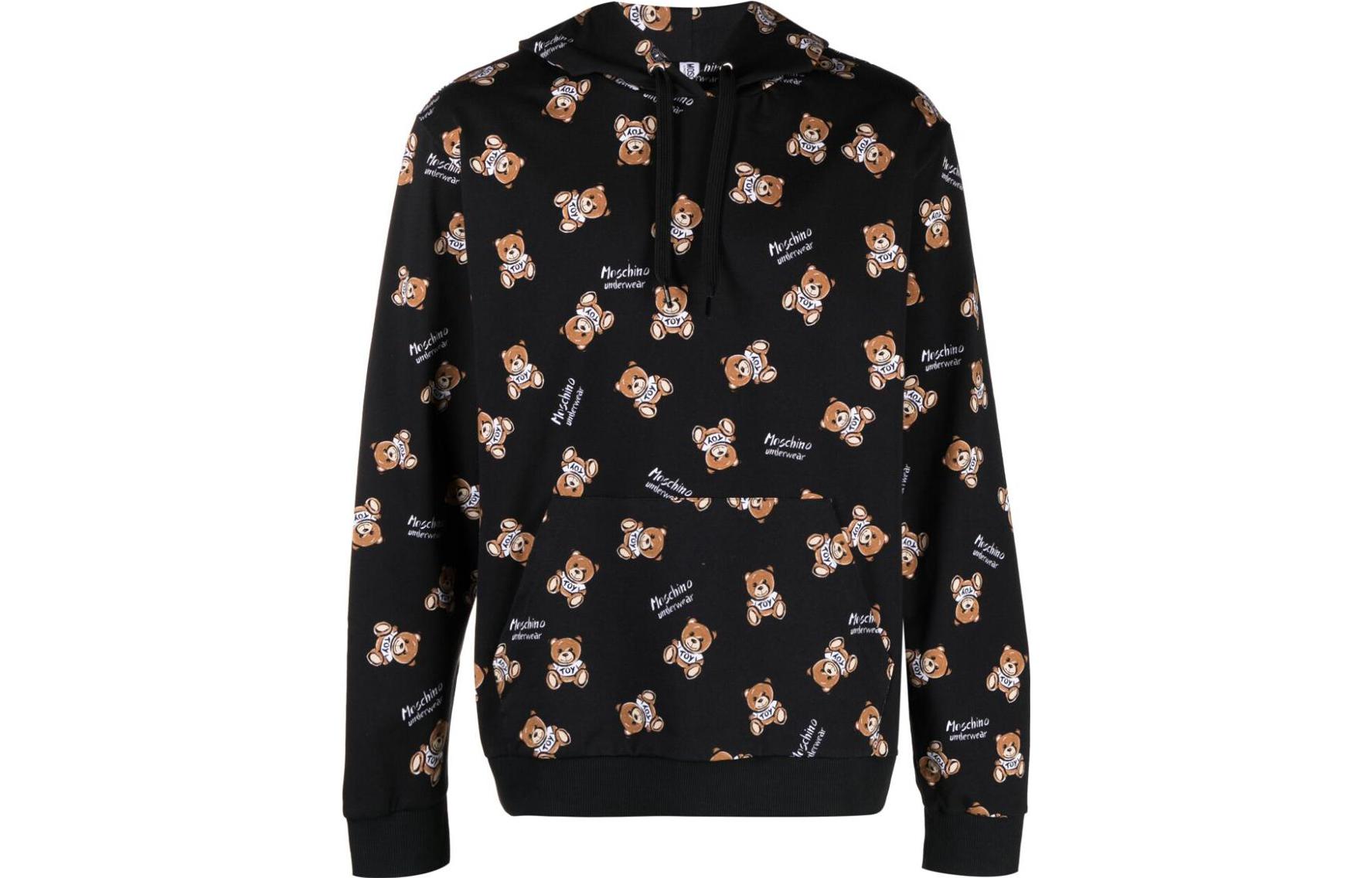 MOSCHINO SS23 Black Teddy Bear Print Long-Sleeve Unisex Sweatshirt A1703-4416-1555