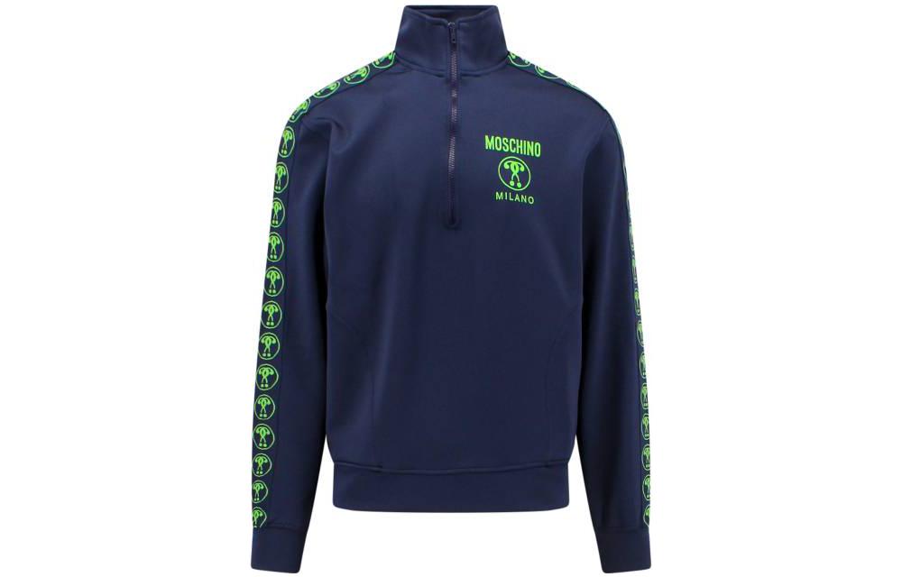 MOSCHINO SS23 Blue Slim-Fit Sweatshirt with Logo Print Design A1725-2029-1290