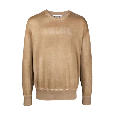 MOSCHINO SS23 Brown Loose-Fit Letter Print Crewneck Sweatshirt J0926-7001-3084