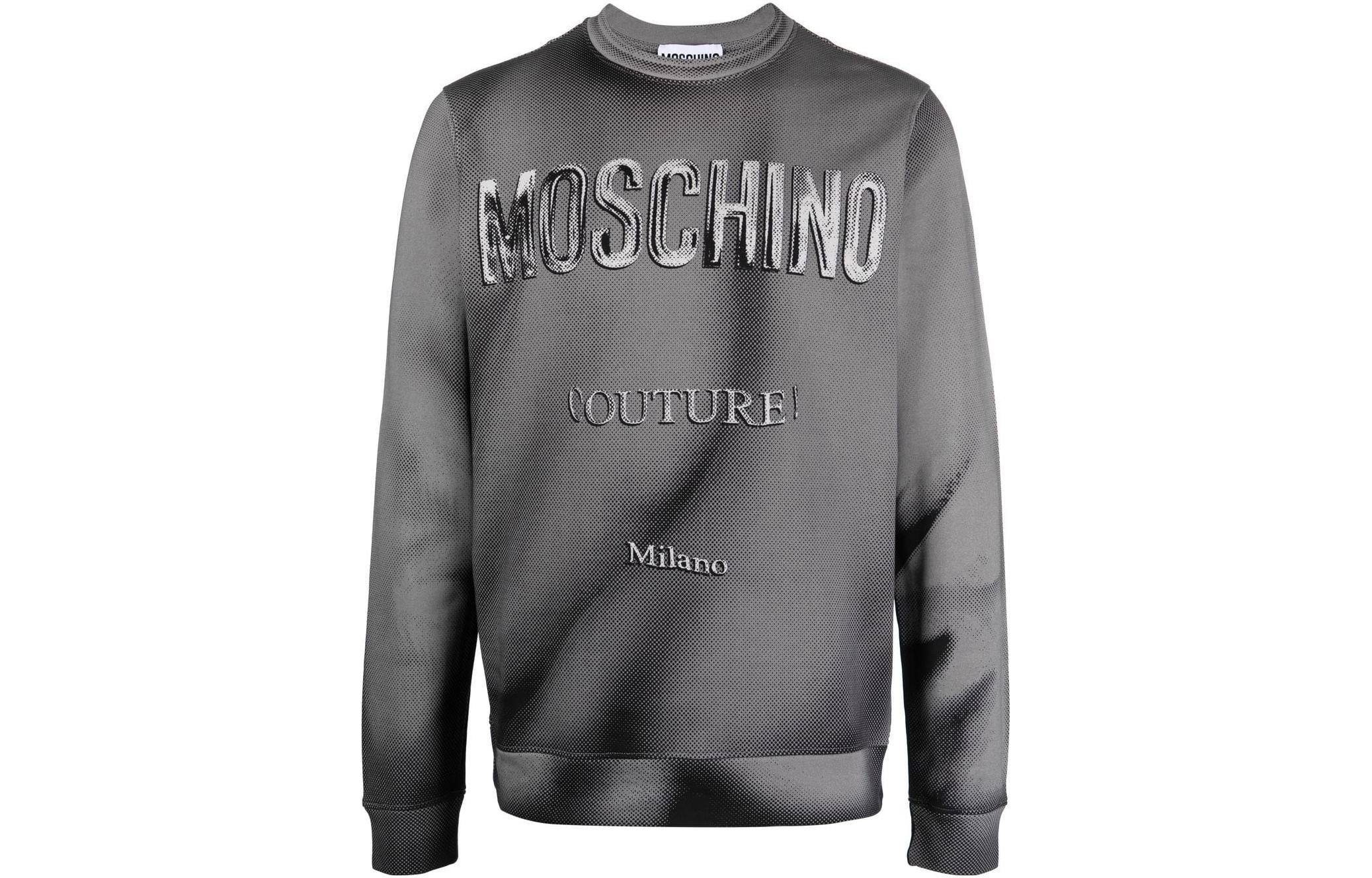 MOSCHINO SS23 Gradient Logo Crewneck Sweatshirt Grey A1731-0227-2506